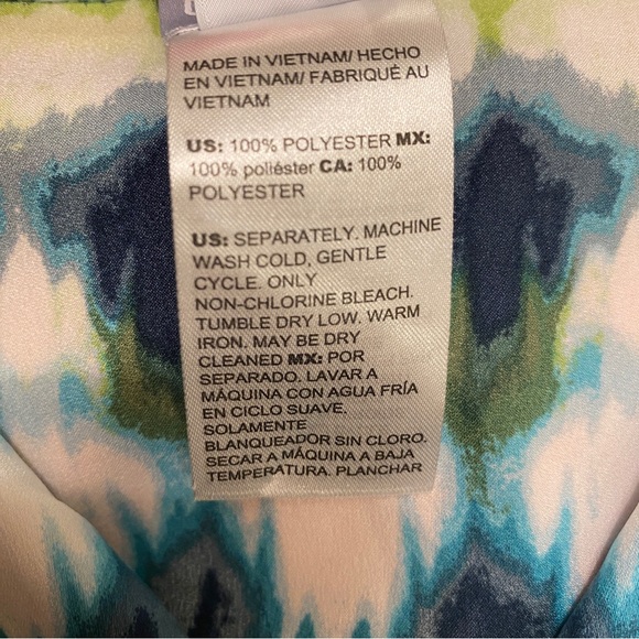 Chicos Womens Tunic 2 US 12/14 Abstract Print Tie Front Short Sleeve Lightweight - Picture 5 of 5